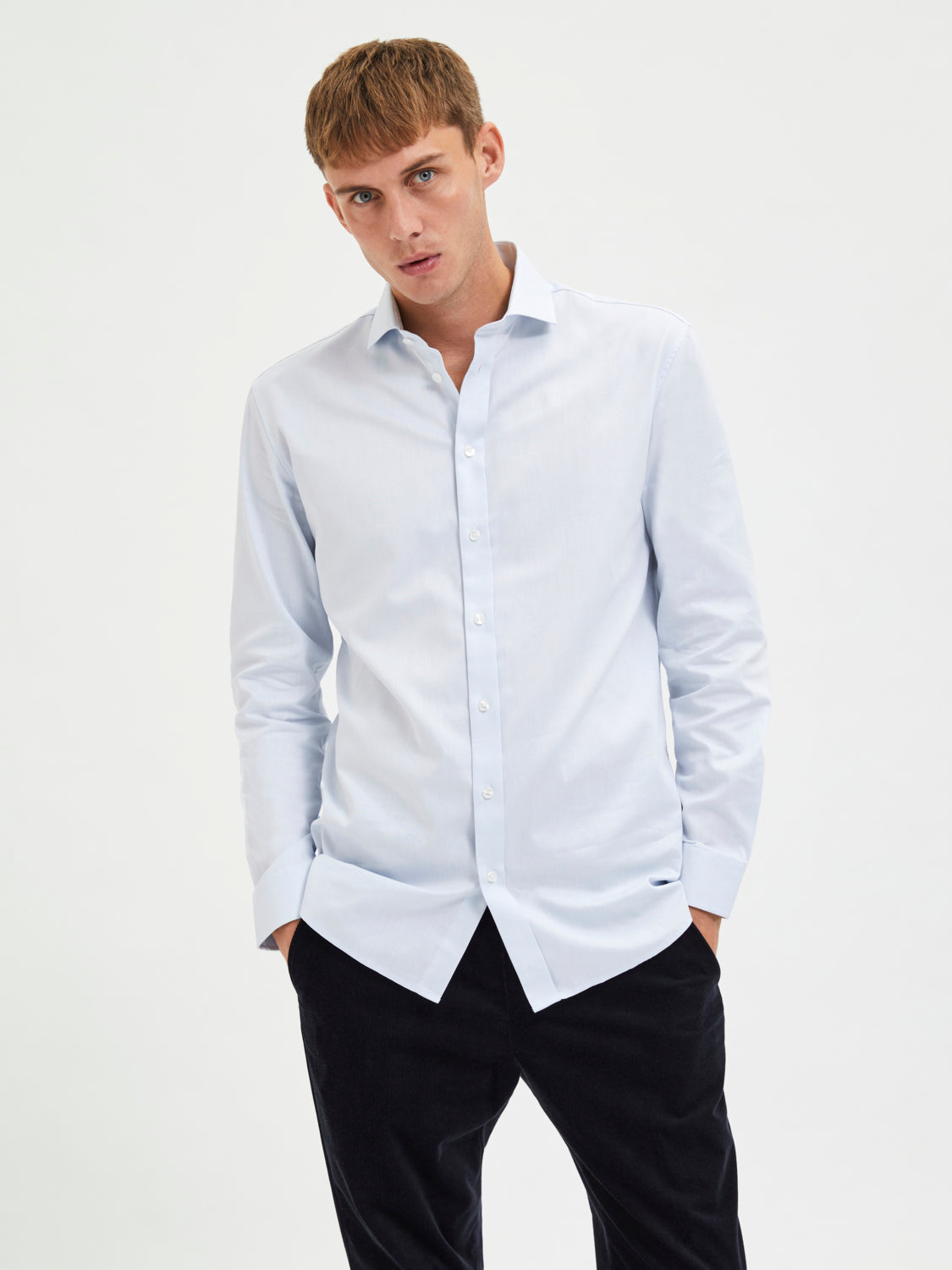 SLIM NEW-TUX Shirts - Light Blue